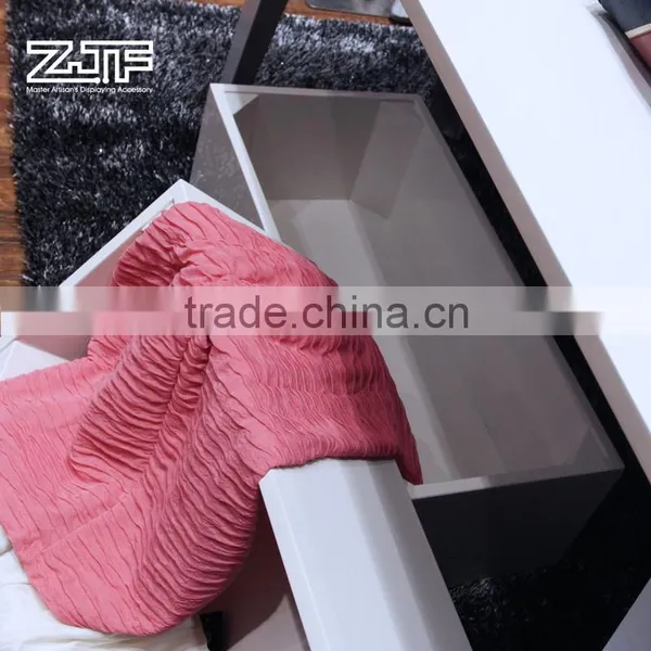 ZJF Light White Paint Table Top Product Display Shoe Wood Rack photo-3