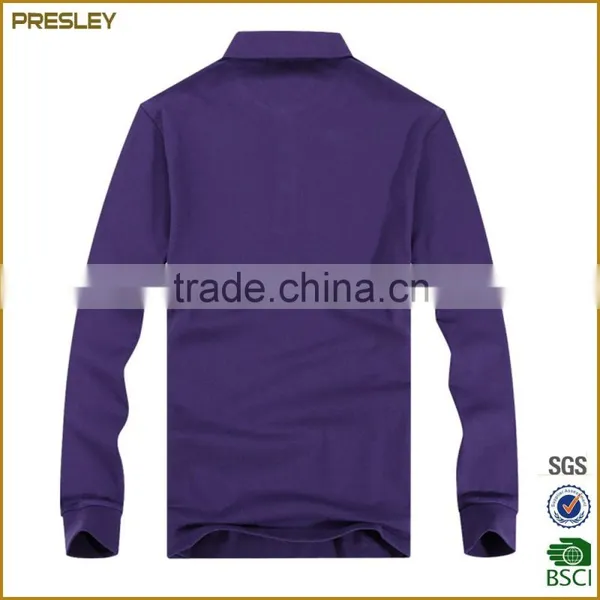 Fashion Long Sleeve Slim Polo T-shirt in 220gsm Jersey Cotton Polo t Shirts photo-5