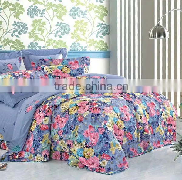 Colorful Flowers Bedsheet Set/3d Quilt Cover Set/4-piece Bedding Set
