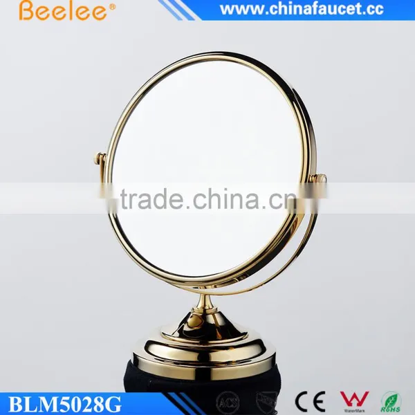 Golden Double Side Brass Mirror Decktop Makeup Mirror photo-2