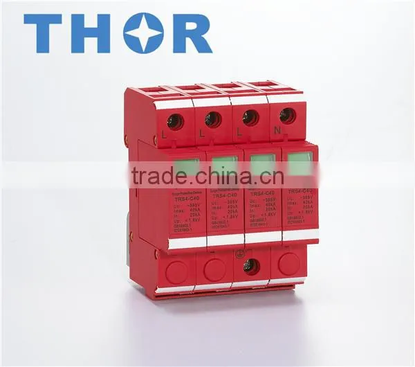 SPD Surge Protection Device 220V 40KA Single Phase Power Surge Arrester With Remote Signal