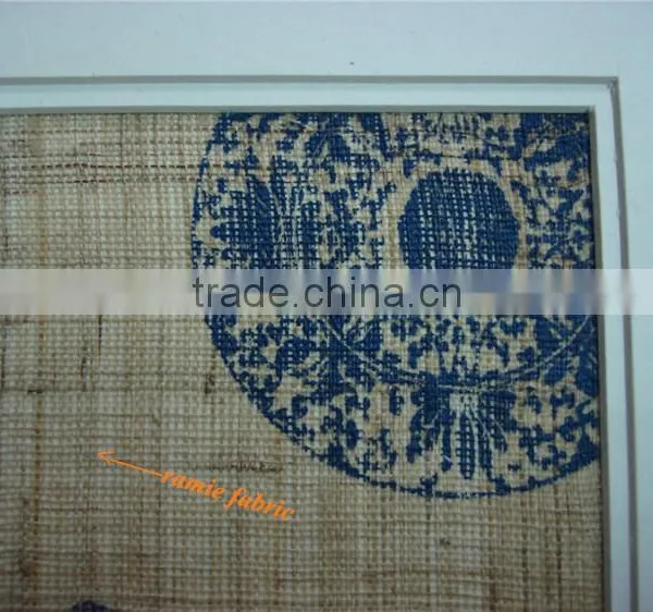 Framed Printing Painting Made of Grass Cloth photo-2