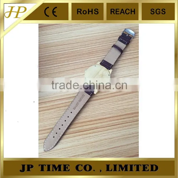 VAGES Brand Quartz Analog Genuine Leather Wooden Bamboo Watch Cat photo-2