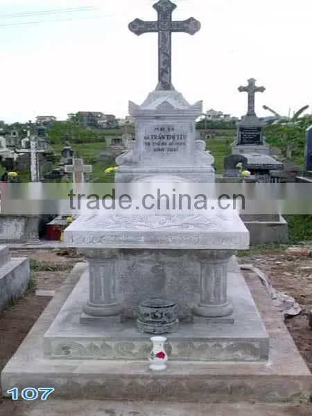 Funeral Coffin, Cremation Urn Cross White Marble Stone Hand Carved Sculpture From Vietnam