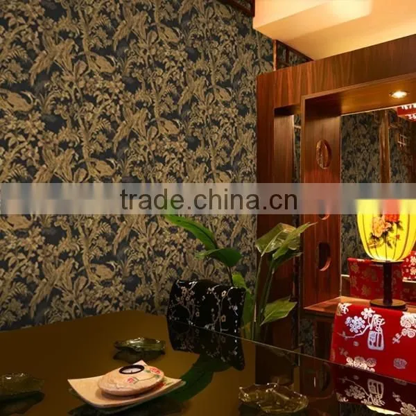 Elegant and Rich Antiquity PVC 3d Office Grass Cloth Wallpaper photo-6