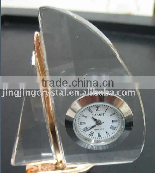 Crystal Glass Table Clock With Pen Holder for Office Gift Quality Choice Most Popular photo-2
