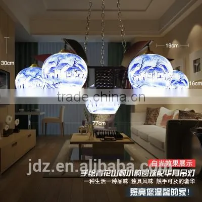 Modern Decorative Ceiling Lamp, Ceramic Carved Wood Ceiling Light photo-3