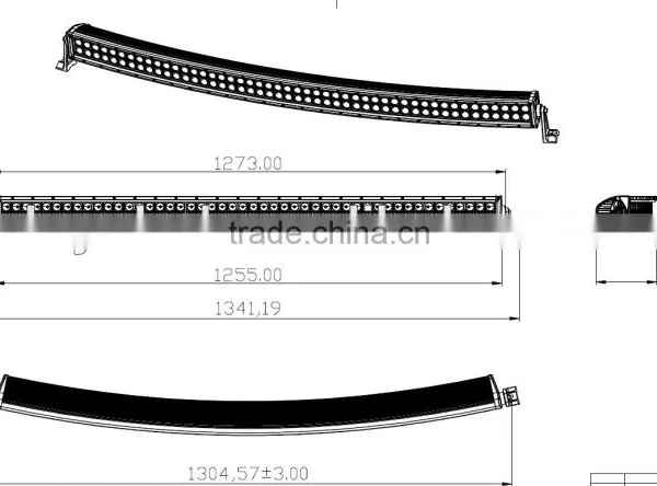 50" Rgb Color Change Led Flash Light Bar Strobe 12v Blue Yellow and Red 50" Curved Led Flash Light Bar Quality Choice photo-4