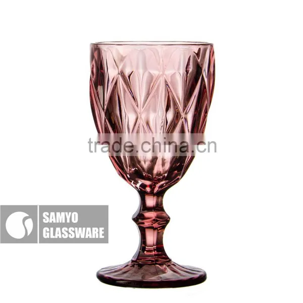 SAMYO Handmade Home Usage Hot Sale Pressed Glass Set With Rhombus Pattern photo-3