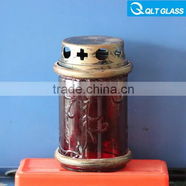 Red Glass Jar for Candle,glass Candle Jar,glass Candle Holder,glassware