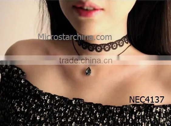 High Quality Fashion Woman Hot Sexy Black Fashion Black Charm Choker Necklace Quality Choice photo-3