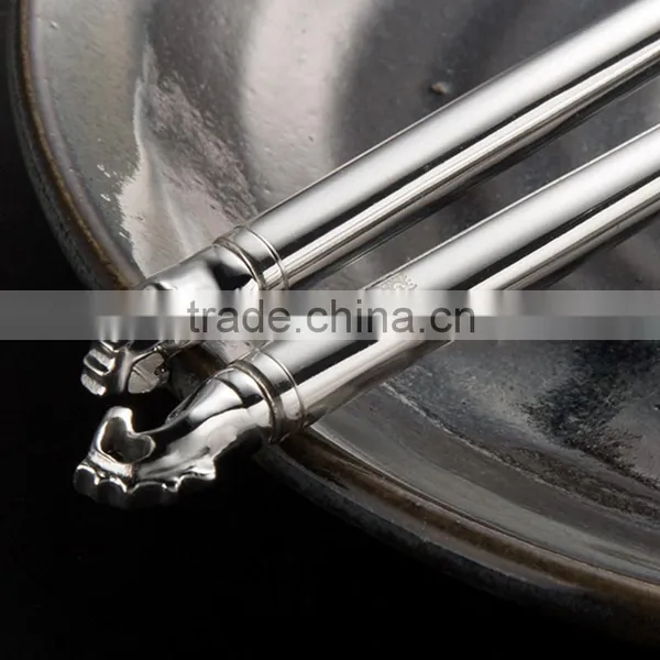 Wedding Gift Sterling Silver Chopsticks Good Luxury Design Chopsticks With Animal Horse Head Display Chopsticks for Corporate photo-5