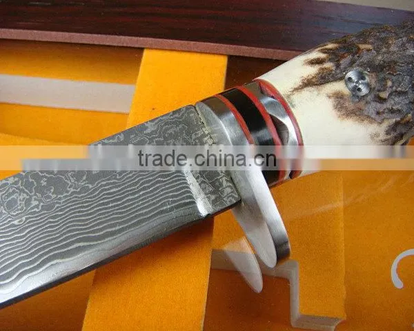 OEM Damascus Blade Material Antlers Handle Collection Boutique Knife photo-4