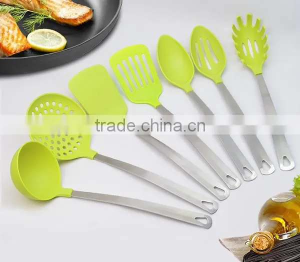 Food Safety Colorful 7-Piece Nylon Kitchen Utensils With Stainless Steel Handle Of Cooking photo-2
