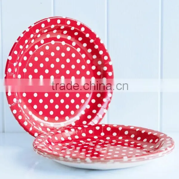 Christmas Dinner Disposable Dot Paper Tableware photo-2
