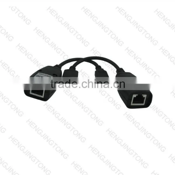 New Hot Sale USB CAT5/CAT5E/6 RJ45 Ethernet Extender Lan Extension Cable Repeater Adapter UP to 150ft Length photo-3