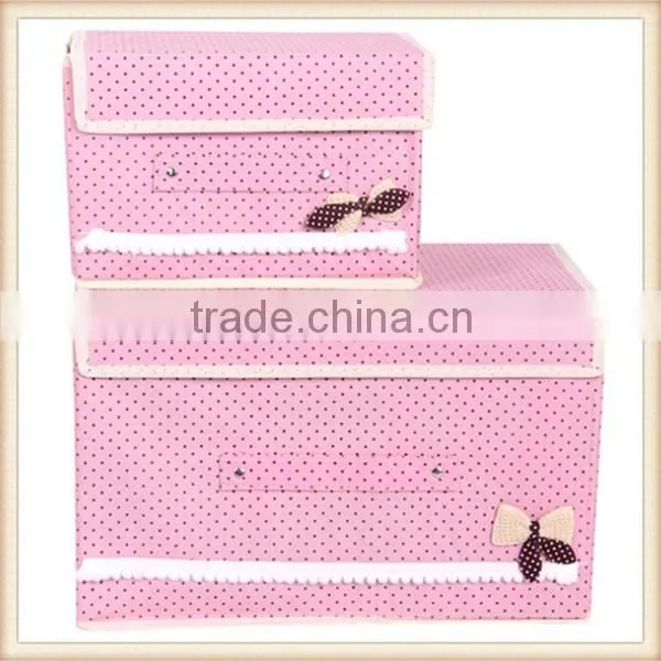 Sweet Bowknot Non-woven Collapsible Storage Box photo-6