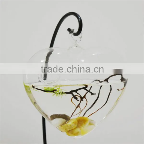 Hanging Vase Of Transparent Glass Landscape Water Succulents Simple Love Arts And Crafts Ornaments photo-3