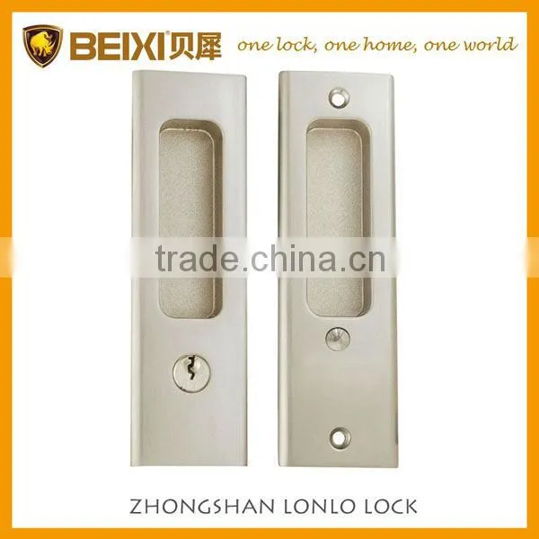 High Security Zinc Alloy Satin Nickel Finish Entrance Sliding Glass Door Lock