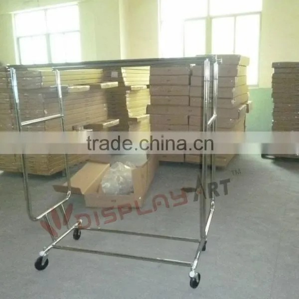 Double Rail Rolling Clothing Display Rack photo-2