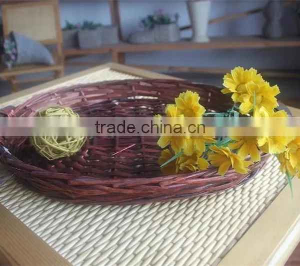 Oval Dark Red Willow Stock Tray