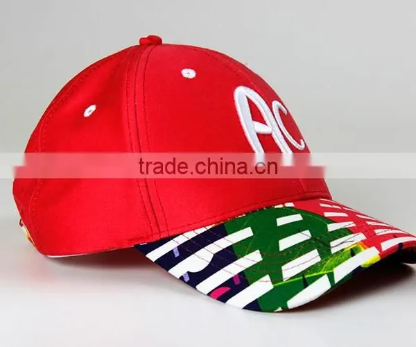 Custom Red Flat Brim 3D Embroidered Logo Baseball Cap photo-2