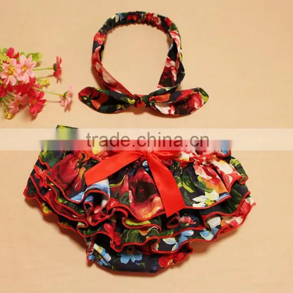 Foreign Trade New Baby Pants Collocation PP Hair Band Two Piece Fashion Cute Camellia photo-2