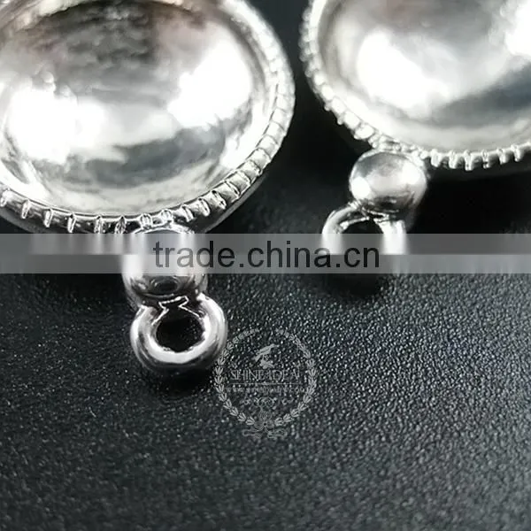 14mm Setting Size Vintage Alloy Silver Plated Round Bezel DIY Pendant Charm Bezels Tray 1411125 photo-3