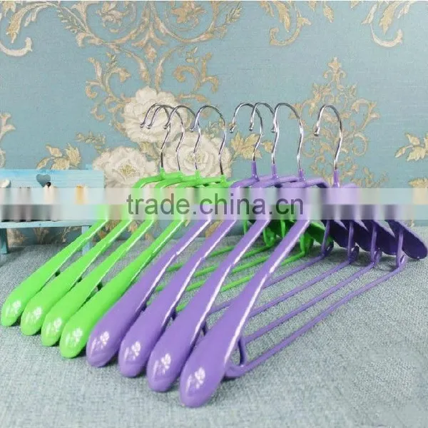 PVC Coated Metal Clothes Colourful Hanger With Bar photo-4