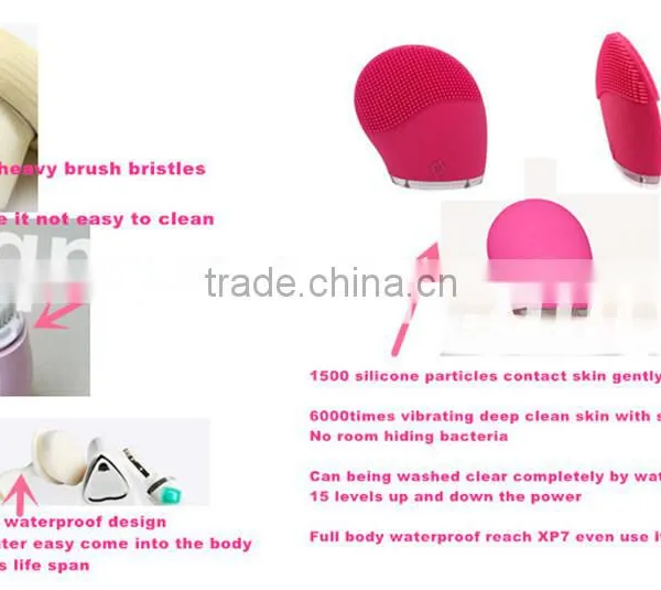 Top Selling Products 2015 Portable Home Use Daily Necessary Beauty Products USB Rechargable Silicone Face Deeply Clean Brush photo-2