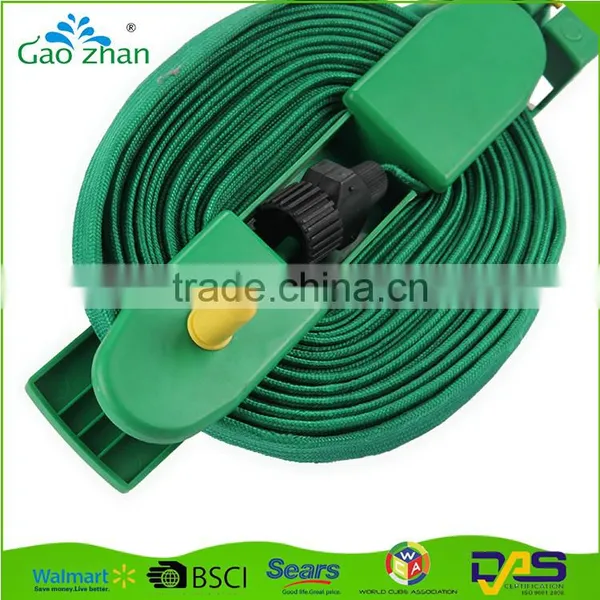 15m Flat Garden Hose Pipe Hose Reel With 4 Ways Spray Nozzle Gun Outdoor Watering Hose 15M photo-4