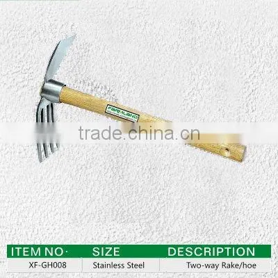 Double Useful Stainless Spade Rake With Wood Handle photo-4