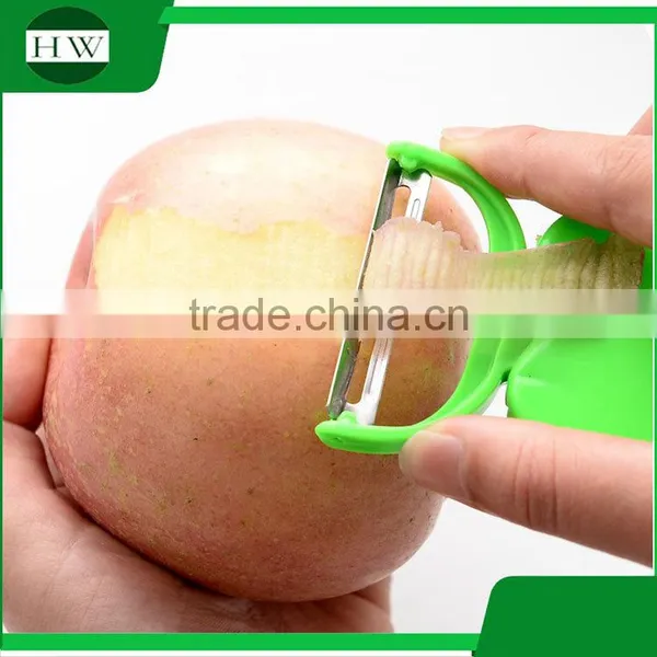 Plastic Stainless Steel Apple Shaped Collapsible Folding Foldable Fruit Vegetable Zester Peeler photo-2