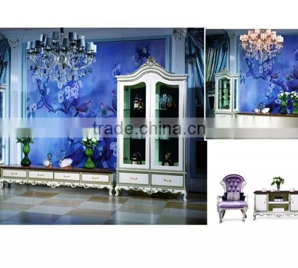 Bisini Luxury Antique Solid Wood Floor Cabinet, Living Room TV Cabinet photo-2