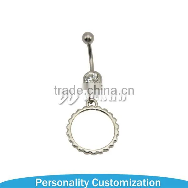 Cheap Unique Cute Sublimation Hypoallergenic Nickel Free Pregnancy Dangle Hanging Belly Button Rings photo-2
