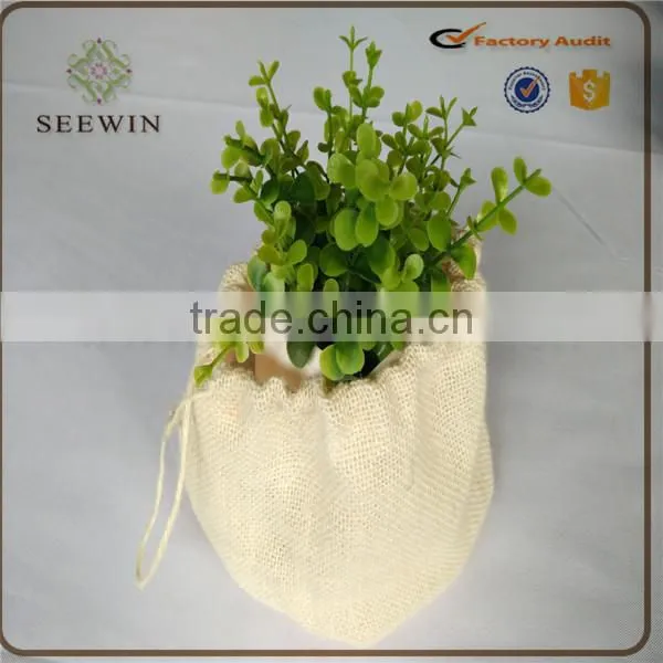 Garden Small Colorful Decorative Burlap Jute Flower Pot photo-6