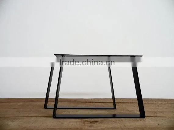 16 Inch Iron Black Powder Coated Trapezoid End Table Metal Leg photo-2