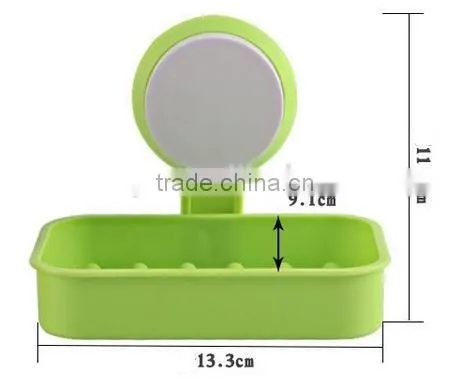Vacuum Suction Cup Kitchen and Bathroom Plastic Single Layer Shelf/holder/soap Frame photo-3