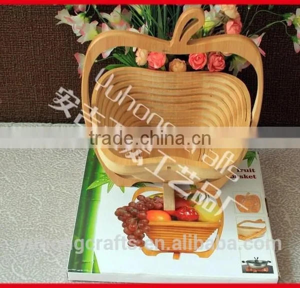 Apple Shape Chinese Bambooo Crafts Fruit Basket photo-5