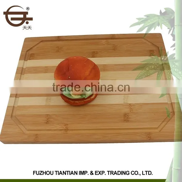 Direct Square Kitchen Organic Vegetable and Fruit Bamboo Cutting Board Wholesale