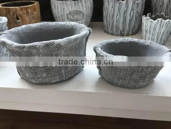 Round Cement Flower Pot for Decorative photo-6