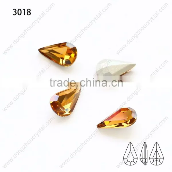 K9 Crystal Smoke Topaz Tear Drop Point Back Chaton Stone Jewelry Glass Stone photo-2