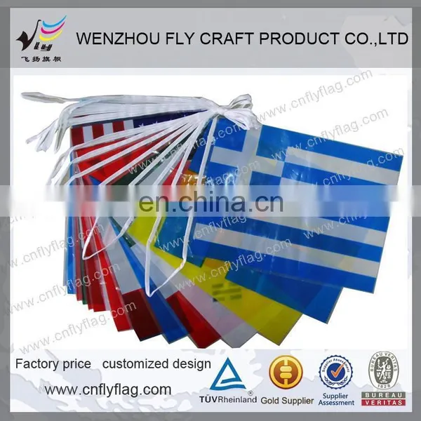 Custom Various Countries Cheap Decorative Polyester String Flag