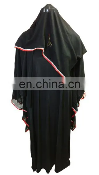 Dubai Burkha Designs 2017 / Arabic Islamic Wear Abaya 2017 / Plain Strip Abhaya Burqa (dubai Abaya 2017) photo-2