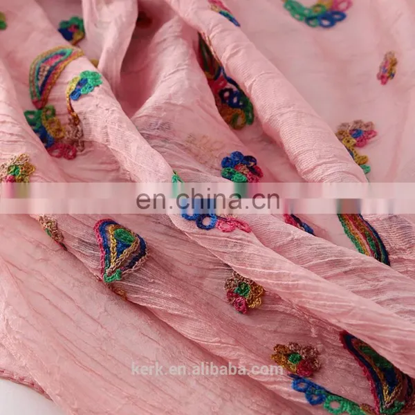 Fashion Embroidered Shawls Flower Muslim Hijab Scarf Female Artesanato Embroidery Wrap photo-6
