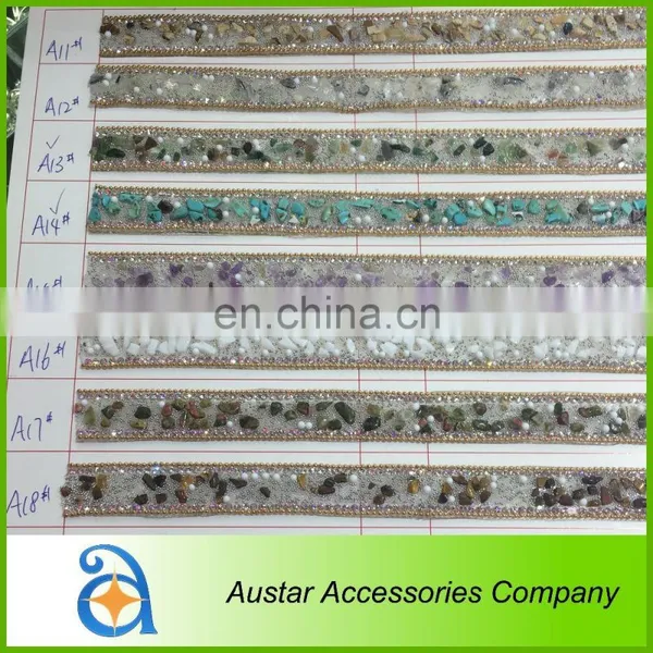 Wholesale High Quality Shoe Hot Fix Rhinestone Gold Trim photo-2