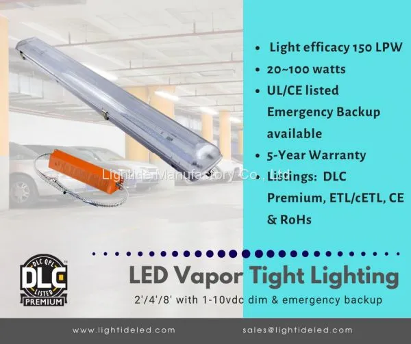 40W 4ft LED Linear High Bay Lights Vapor-Tight, 100-277vac, 5yrs Warranty photo-2