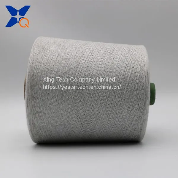Grey Yarn Ne32/2ply 10% Stainless Steel Fiber Blended With 90% Polyester Fiber Ring Spun Yarn for Knitting Touchscreen Gloves--XTAA207 photo-3