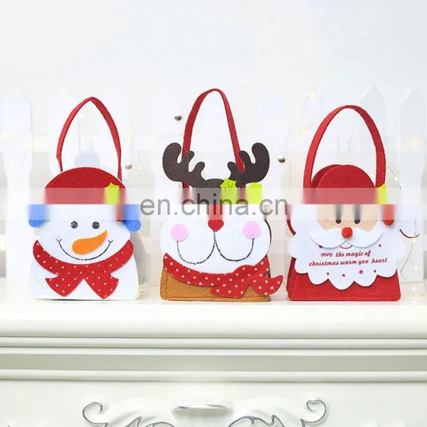 Cute Snowman Santa Claus Trick Or Treat Halloween Felt Candy Tote Bag photo-4