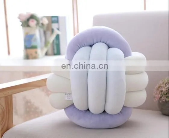 Braid Yarn Knitted Colorful Knot Ball Plush Throw Pillow - Home Office Sofa Decor photo-3